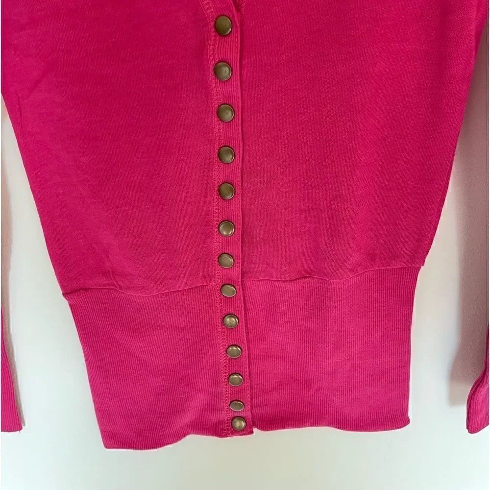 Magenta Button Cardigan - Picture 7 of 7